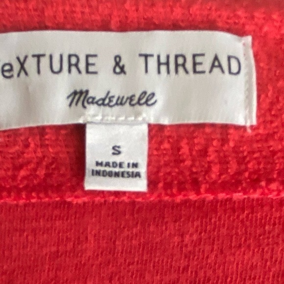 MADEWELL-TEXTURE & THREAD-RED BUTTON FRONT  TOP-SIZE SMALL - Picture 8 of 10